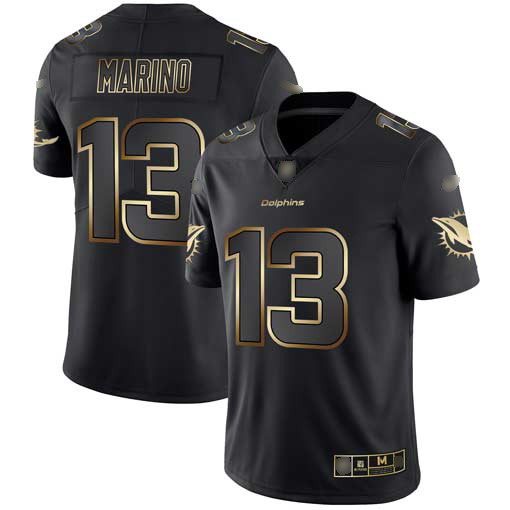 Nike Miami Dolphins #13 Dan Marino Black Gold Men Stitched NFL Vapor Untouchable Limited Jersey